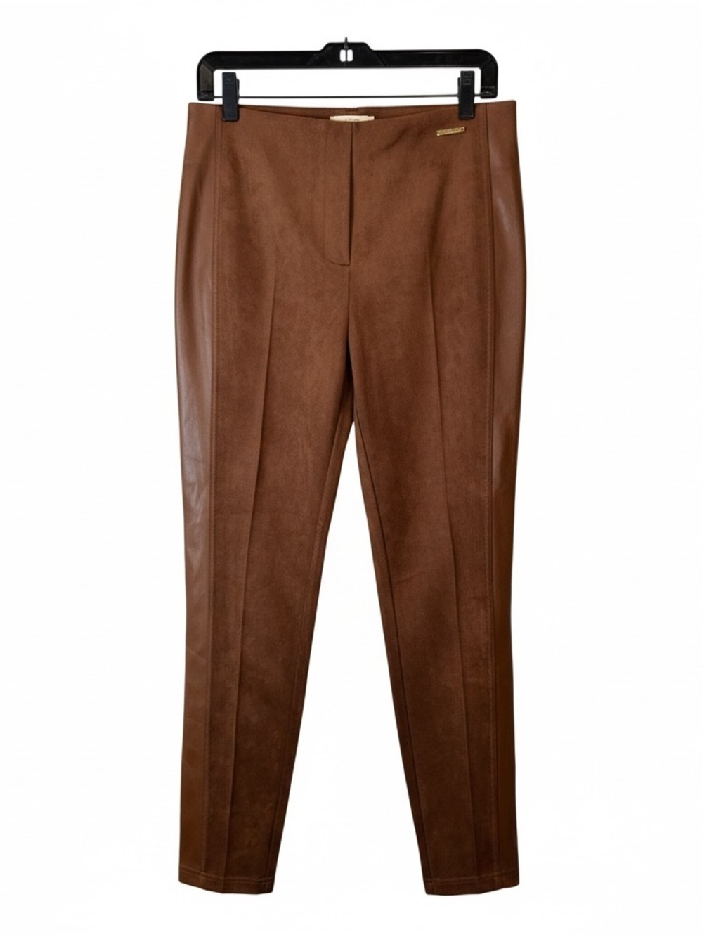 Marc New York Faux Leather Pants Brown Skinny Leg Stretch Size M